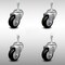 Service Caster 3.5 Inch SS Black Polyurethane Wheel Swivel 10mm Threaded Stem Caster Set SCC-SSTS20S3514-PPUB-BLK-M1015-4 - alternate 1
